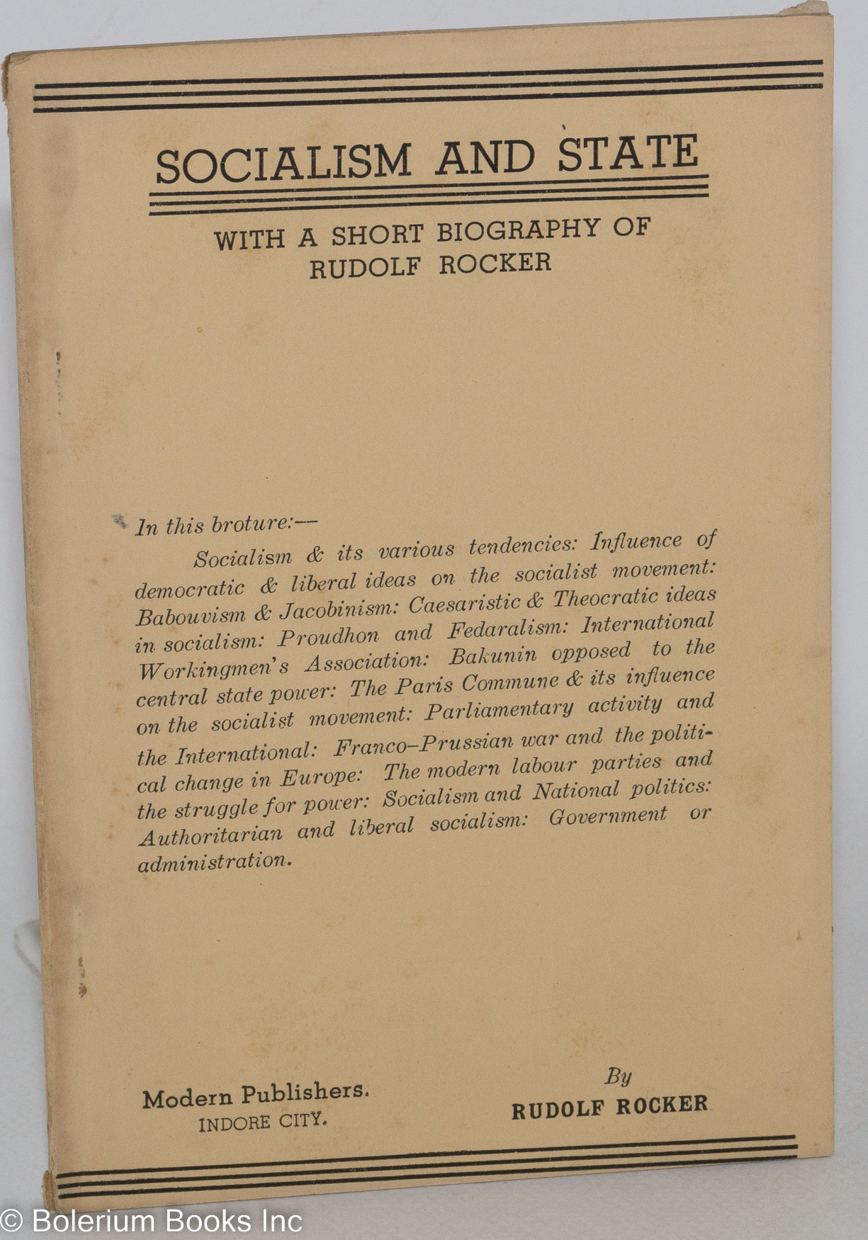 Rudolf Rocker: Syndicalist Declaration Of Principles – EEKJRM